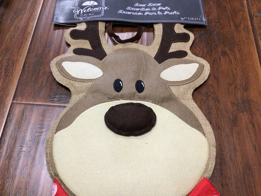 Reindeer Burlap Door Hanger