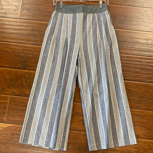 Linen Blend Stripe Wide Pants