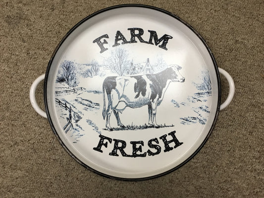 Large Farm Enamel Tray