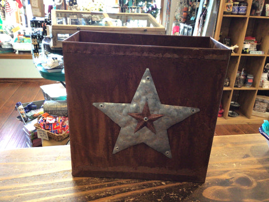 Rustic Star Metal Bucket