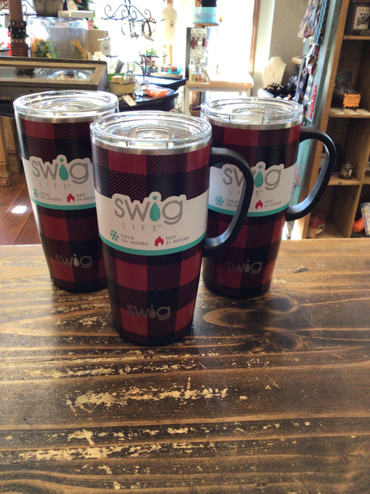 Swig Buffalo Plaid 22oz Travel Mug