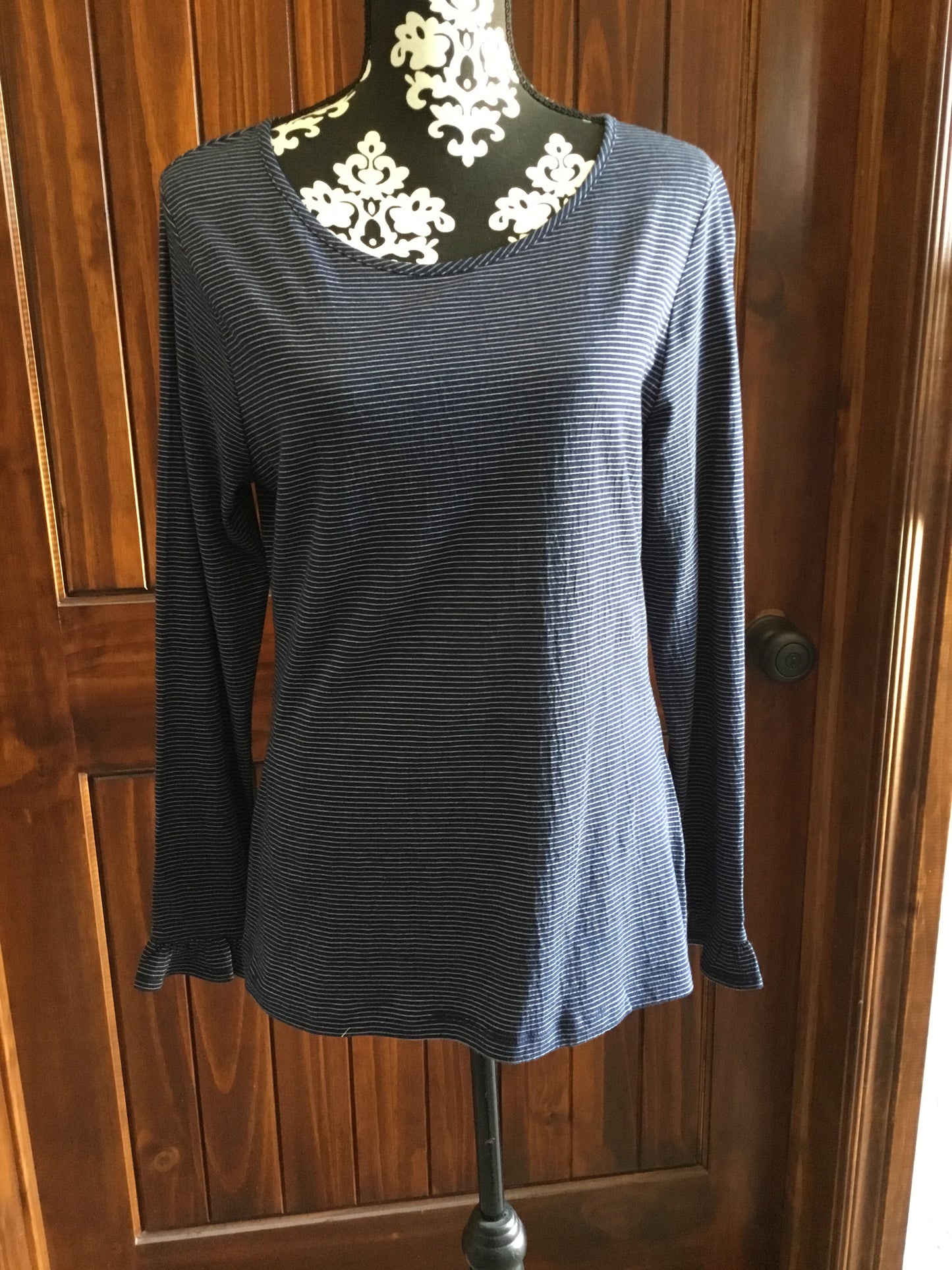 Charlie Paige Knitted Striped Crinkle Top