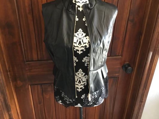 Black Leather Lace Vest