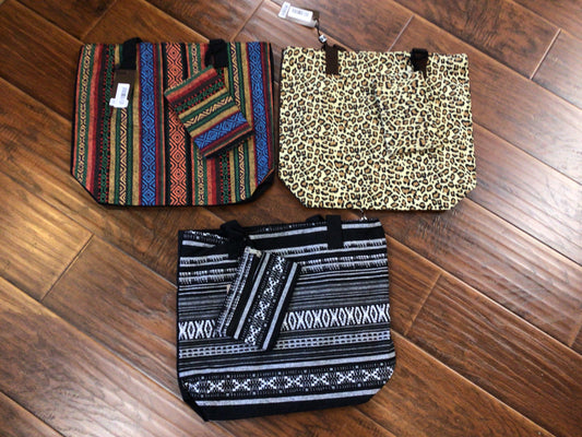 Assorted Fabric Tote with Coin Purse