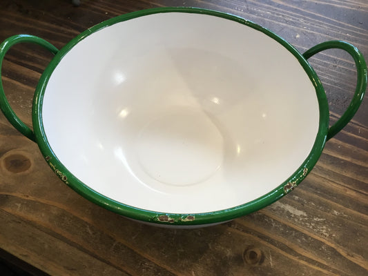 Medium Green Enamel Bowl