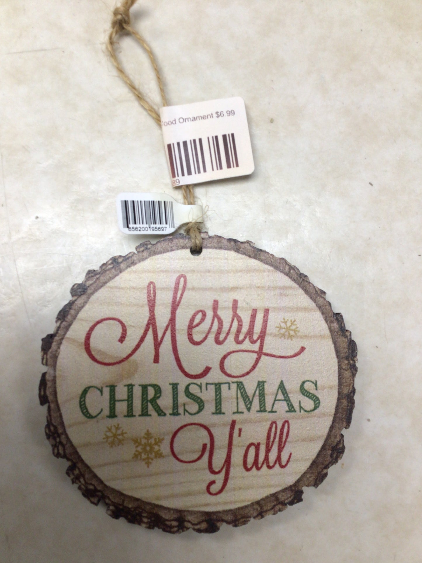 Merry Christmas Y’all Wood Ornament