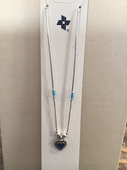 SS Small Turquoise Heart Necklace