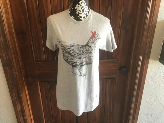 Hen w/ Red Bandana Gray T-Shirts