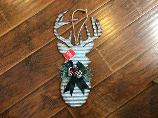 Christmas Deer Tin Wall Hanger