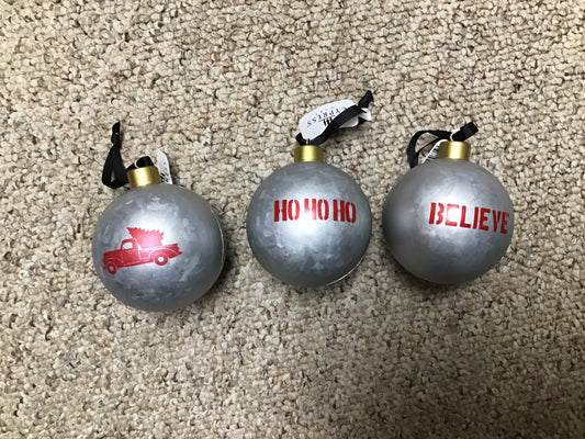 Metal Silver Ball Ornaments