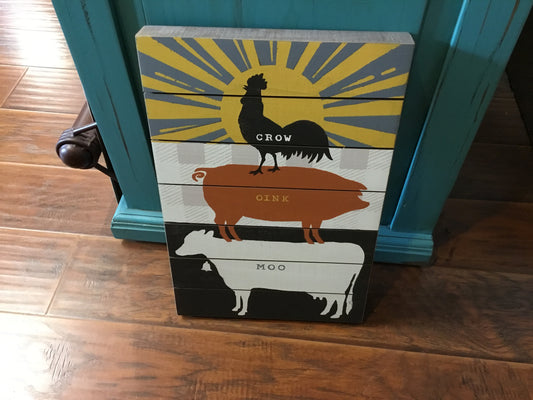 Stacked Farm Animals Wall Art