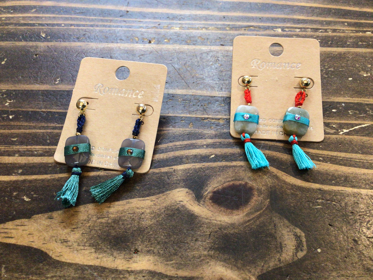 Pebble Tassel Dangle Earring