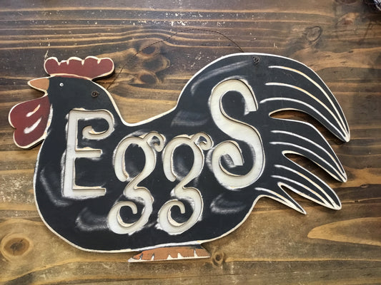 Chicken Eggs Wood Sign
