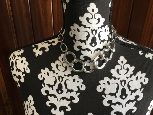 Burnished Silver Horseshoe Necklace