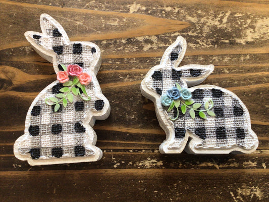 Black Gingham Bunny Tabletop
