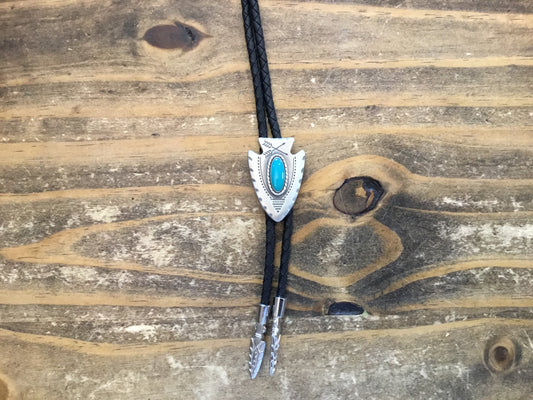 Turquoise Arrowhead Bolo Tie