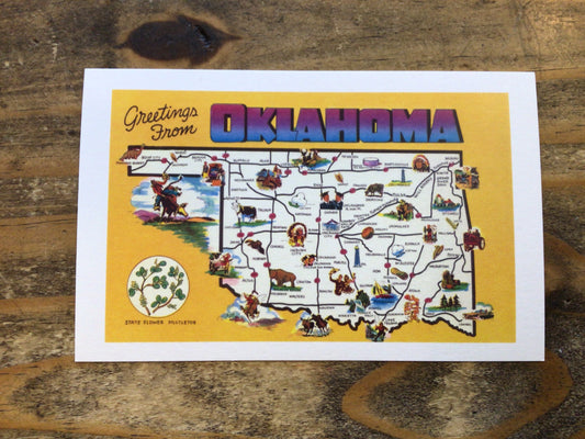Greetings From Oklahoma State Flower Postcard