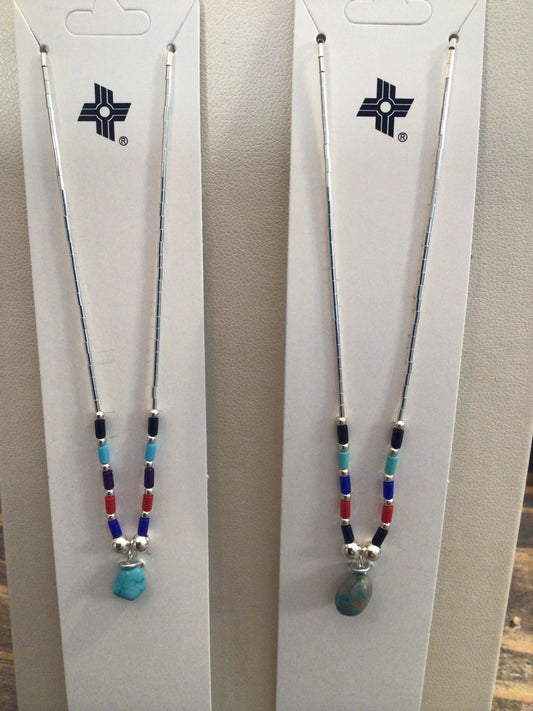 SS Beaded Small Stone Necklace