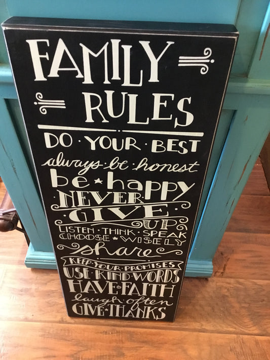 Family Rules Box Sign
