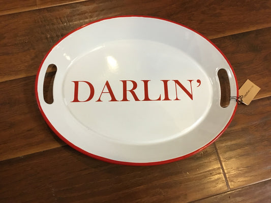 Red Enamel Darlin’ Tray