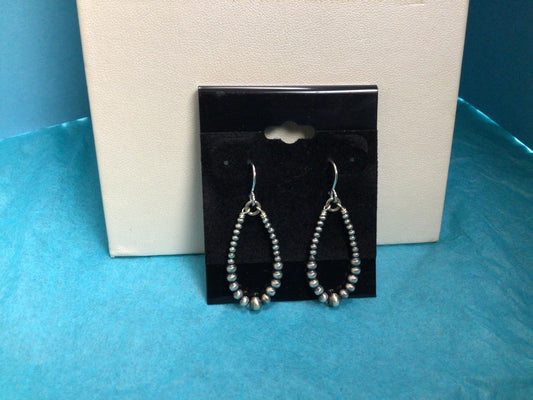 SS Grey Beaded Teardrop ER
